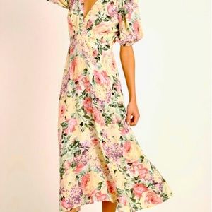Faithful the Brand floral multicolor Marie Louise Midi (M/6) NWT